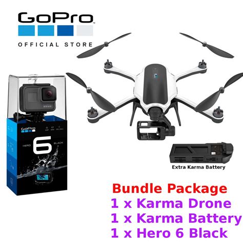 gopro karma drone hero  action camera black extra karma battery shopee malaysia