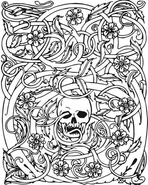 halloween coloring pages  adults  downloading  file