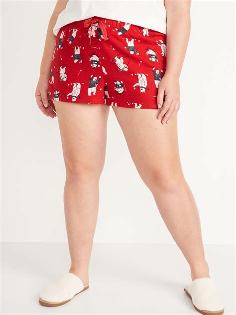 Matching Printed Flannel Pajama Shorts For Women 2 5 Inch Inseam