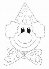 Carnevale Colorare Pagliaccio Ritagliare Maschera Clown Bambini Filastrocca Burattini Maestraemamma sketch template