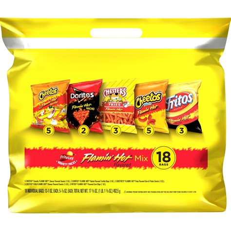 frito lay flamin hot mix snacks variety pack  count walmartcom