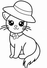 Cat Printable Coloring Pages Cute Clipartmag sketch template