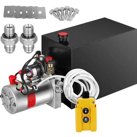 vevor hydraulic power unit  quart hydraulic pump double acting  metal reservoir hydraulic