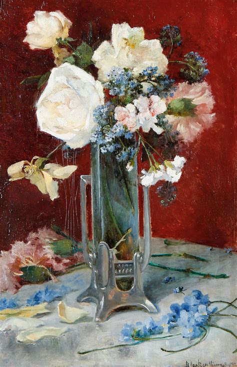 bonhams blas benlliure gil spanish    life  flowers   vase