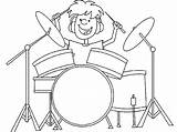 Drum Instrumentos Musicais Getcolorings Bateria Tocando Menino Fosterginger Kidsplaycolor sketch template