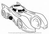 Batmobile Draw Batman Drawing Car 1989 Cartoon Drawings Step Knight Learn Dark Paintingvalley sketch template
