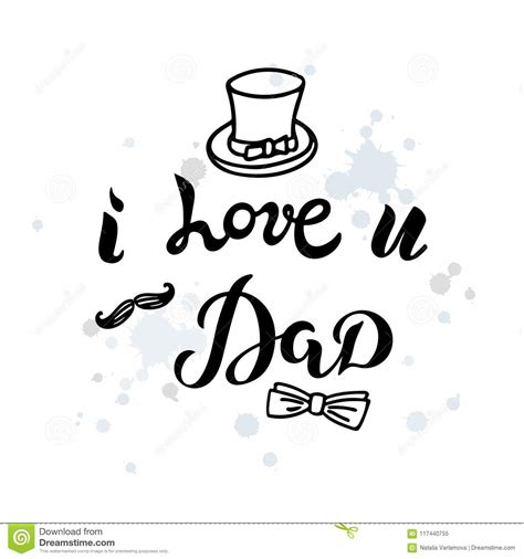 hand drawn lettering  love  dad stock illustration illustration