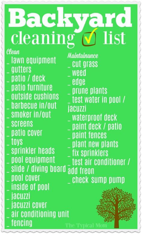 Backyard Cleaning Checklist Easy Cleaning Hacks Spring Cleaning