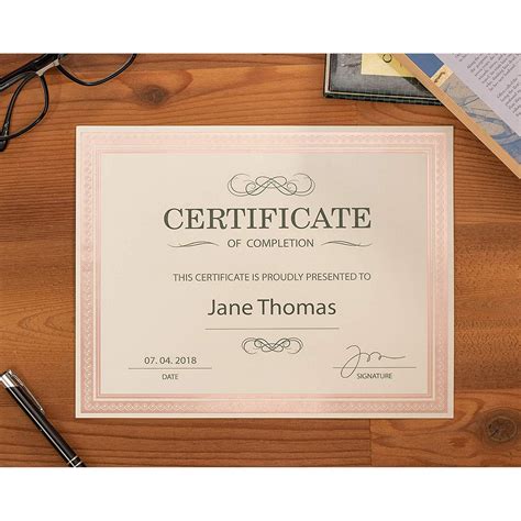 award certificates  blank plain paper sheets  rose gold