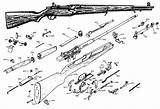 Garand M1 Rifle Drawing Parts Diagram Exploded Canada Bm59 Drawings Gun Rifles Emulation Em Wwii If Disassembly Firearm Ammo Line sketch template