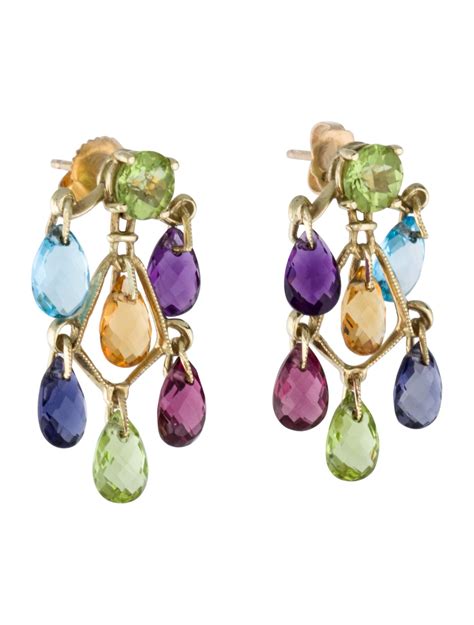fine jewelry earrings  multi gemstone dangle earrings earrings