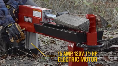 ironton horizontal electric log splitter  ton  amp  motor youtube