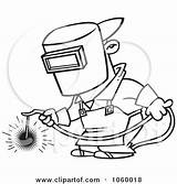 Welder Cartoon Outline Work Clip Drawing Royalty Illustration Toonaday Vector Clipart Getdrawings Ron Leishman sketch template