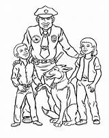 Police Coloring Pages Printable Kids Officer Color Sheet Sheets Jobs People Respect Family Authority Daisy Print Girl Man Scout Petal sketch template