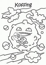 Coloring Pokemon Pages Kids Koffing Wuppsy Printables Characters Pikachu раскраски рисунки для Printable sketch template