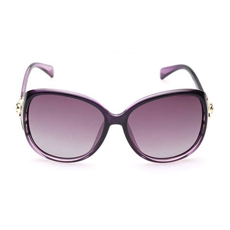 Oversized Polarized Aviator Women Sunglasses Uv Protection Purple