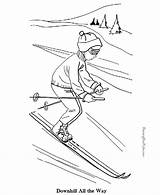 Coloring Ski Snow Pages Color Skiing Sports Printable Kids Winter Sheets Print Drawing Lift Skier Sport Vintage Getdrawings Fun Cross sketch template