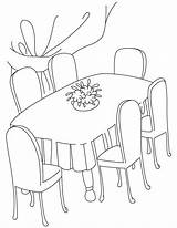 Dining Table Room Coloring Clipart Pages Kitchen Drawing Dinner Furniture Living Clip Cliparts Color Printable Getdrawings Kids Set Library Click sketch template