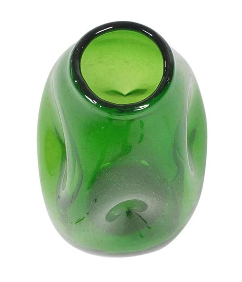 Mid Century Modern Italian Green Art Glass Vase By Empoli