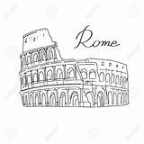 Colosseum Drawing Roman Italy Rome Getdrawings sketch template