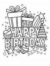 Birthday Coloring Cards Printable Card Happy Print Create sketch template