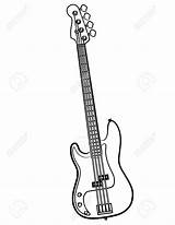 Bass Guitar Drawing Electric Line Simple Coloring Pages Easy Stock Instrument Illustration Sketch Wallpaper Getdrawings Pencil Getcolorings Vector Music Drawings sketch template