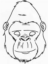 Gorilla Coloring Mascaras Gorila Gorille Masque Mascara Kong Antifaz Maske Patrones Jungle Resultado Artesanías Decorativas Máscara Gorilas Educativo Alumno Créations sketch template