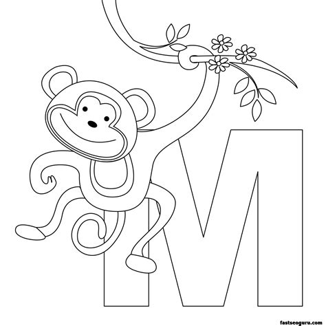 printable animal alphabet worksheets letter   monkey printable