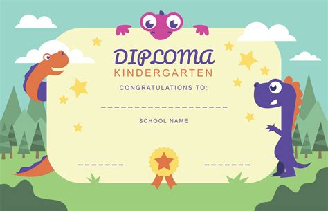 printable kindergarten graduation certificate template