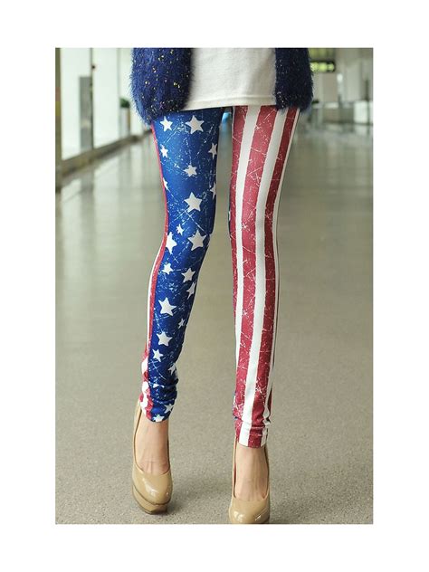 Fashion American Flag Print Legging E79303