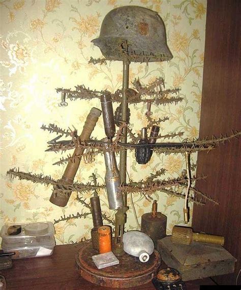 military christmas tree old vet from vietnam shows his xmas tree