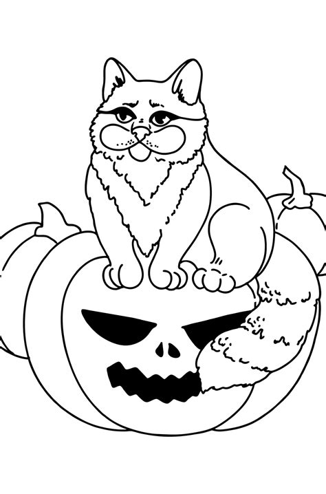 haloween cat coloring pages