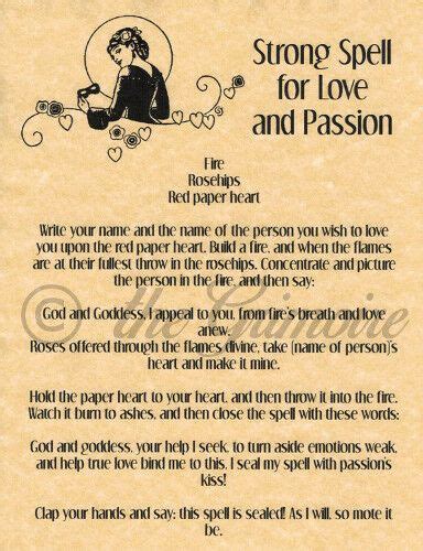 Details About Love And Passion Spell Book Of Shadows