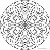 Coloring Pages Hearts Mandala Dogs Heart Printable Comments sketch template