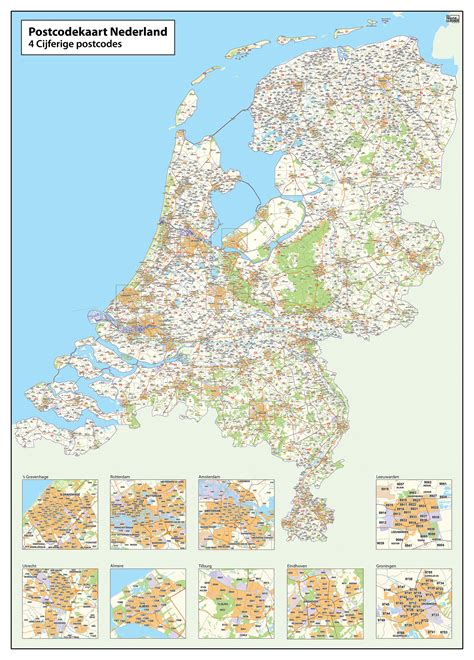 digital 2 and 4 digit postcode map the netherlands 379 the world of