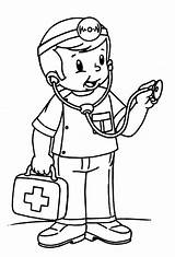 Doctor Pages Coloring Nurse Cute Kid Kids Printable sketch template
