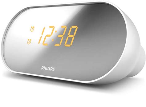 philips digital alarm clock radio  mirror finish aj