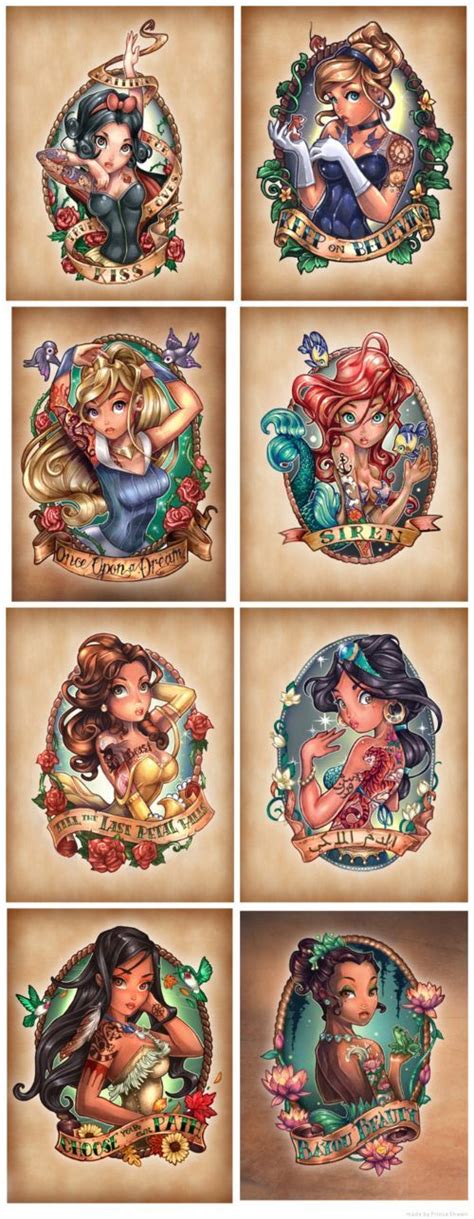 Disney Tattoo Disney Princesses As Fierce Vintage