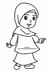 Mewarnai Sketsa Muslimah Kartun Berhijab Berkerudung Perempuan Wanita Gadis Diwarnai Ibu Berkarya Sukses Oke Selamat Keluarga Cantik Rebanas Hati Sedang sketch template