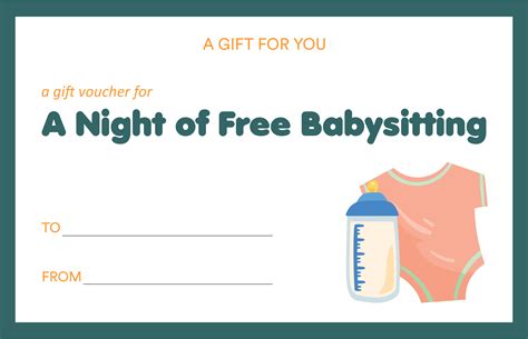 babysitting coupon template  printable coupons templates printable