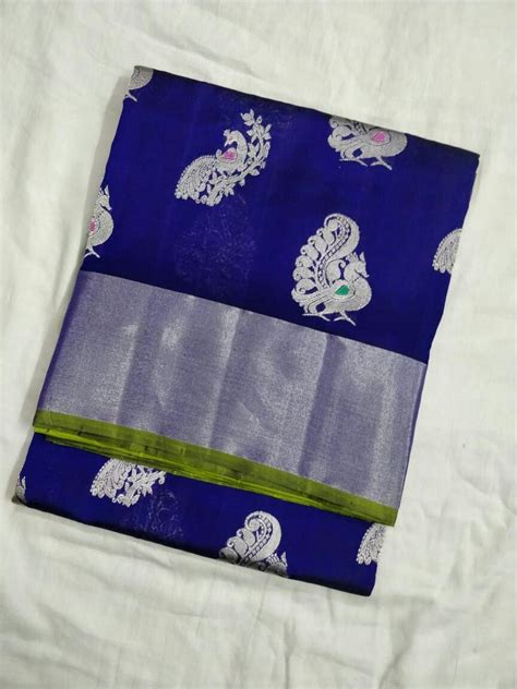 peacocks design saree blue cotton saree blouse designs traditional