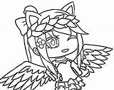 Gacha Life Coloring Pages Girl Cute Anime Para Print Wings Colorir Kawaii Desenhos Wolf Do Angel Kolorowanki Druku Pintar Two sketch template