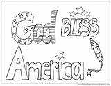 Coloring Pages July 4th Bless God America Visit Kids sketch template