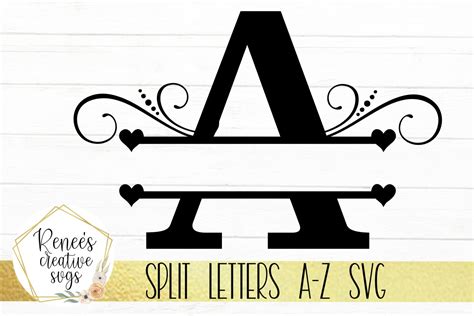 split letters split monogram letters svg cutting file  svgs