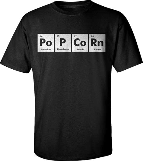 Women S Tee Tops Men Tee Shirts Popcorn Periodic Table