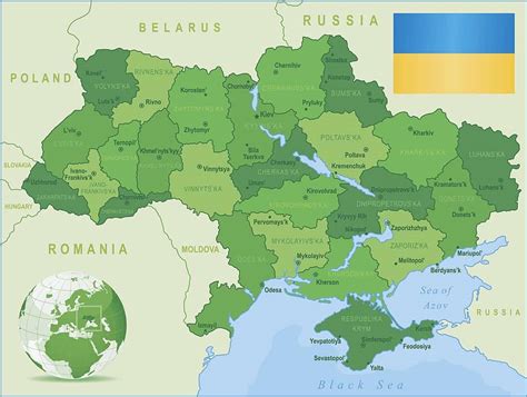 Ucrania Mapa Mundi Mapa Mundial En Estilo Isometrico Con Mapa