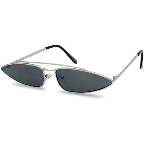 ultra slim retro 90 s skinny wide oval sun glasses narrow metal