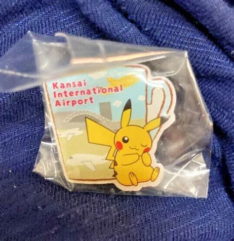 pokemon pin bagde pikachu kansai international airport japan nintendo bandai   picclick