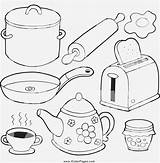 Kitchen Coloring Utensils Pages Cooking Color Printable Getdrawings Kids Drawing Getcolorings Decor sketch template