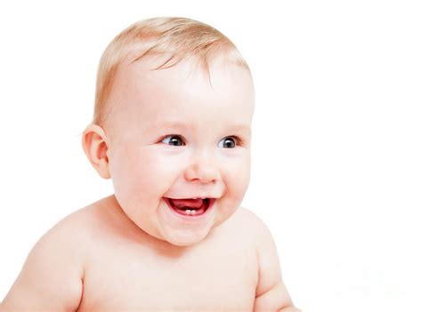 cute happy baby laughing  white photograph  michal bednarek fine